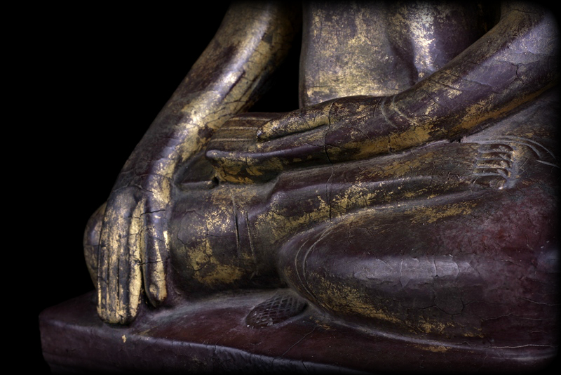Extremely Rare 18C Wood Burma Shan Buddha #BB271